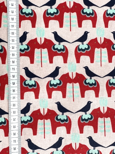 Preview: Mees&Mees für Kokka - Canvas - Dala Love - Rosa