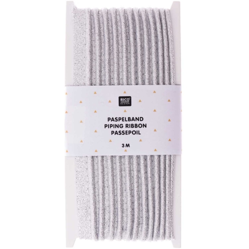 RICO DESIGN Paspelband  1CM X 3M - Silber