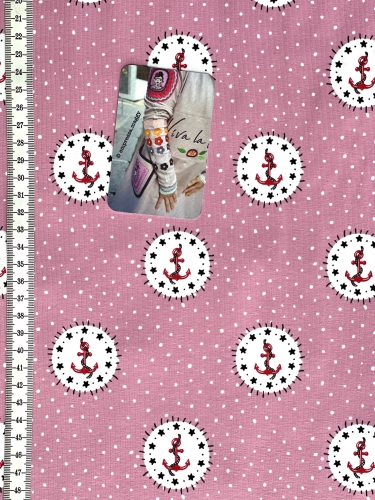 Jersey Anker Punkte - Rosa