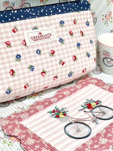 Täschchen - Fahrrad - Rosa Vichy Flowers