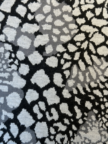 Jacquard - Jersey Swafing - Safari - Leo Schwarz/Grau - Reststück ca.140 cm