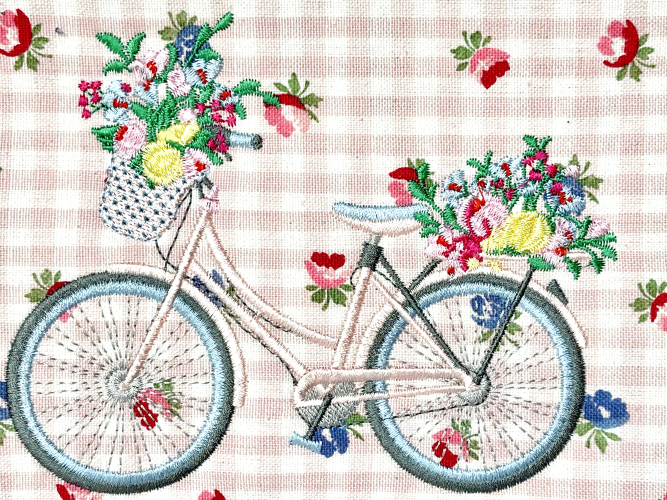 Täschchen - Fahrrad - Rosa Vichy Flowers