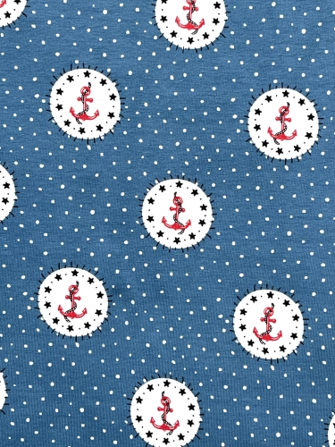 Jersey Anker Punkte - Blau