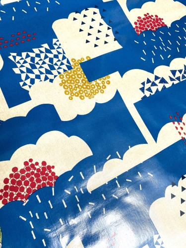 Preview: Kokka - Wachstuch - Laminiert Canvas ECHINO - Blau