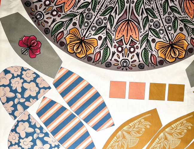 Preview: Canvas Swafing - Love by Cherry Picking - Botties-Panel - Grau - ca.109cm