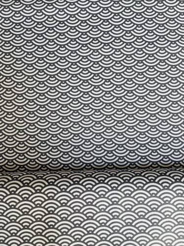 Baumwolle Swafing - Muscheln - Anthrazit