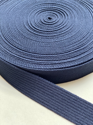 Baumwollgurtband - Uni - 40 mm - Marine - Reststück ca. 130cm