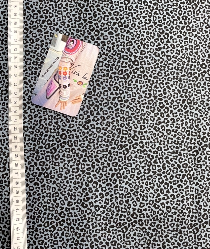 Preview: Baumwolle Popeline Leo - Rauchblau