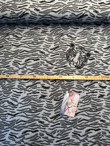 Jacquard - Jersey Swafing - Safari - Tiger Schwarz/Grau