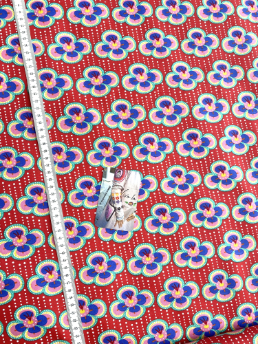 Preview: Baumwolle Druck Fiona Hewitt - Blumen - Rot