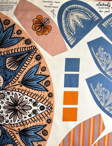 Preview: Canvas Swafing - Love by Cherry Picking - Botties-Panel - Apricot - ca.109cm