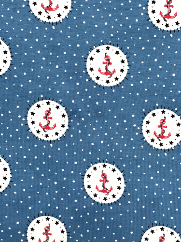 Jersey Anker Punkte - Blau