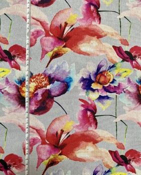Preview: Canvas Flowers - Grau