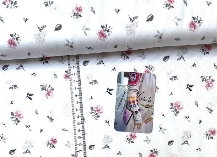Jersey Swafing - Blumen Klein - Reststück ca. 50 cm