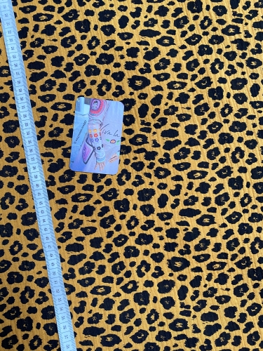 Preview: Double Gauze - Leo - Schwarz/Senf