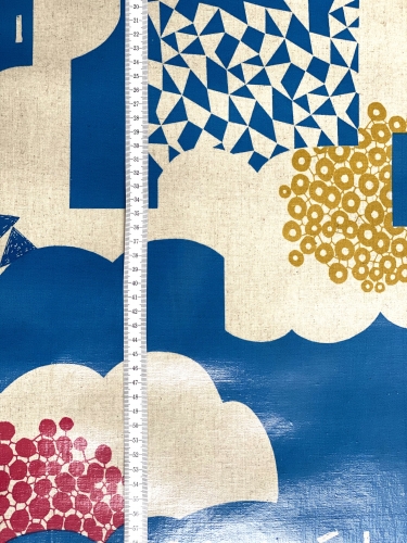 Preview: Kokka - Wachstuch - Laminiert Canvas ECHINO - Blau