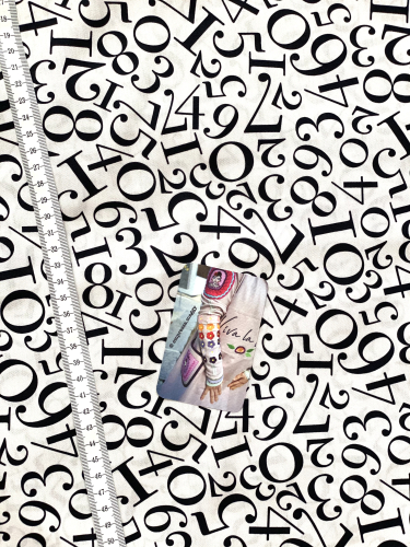 Preview: Baumwolle Zahlen - Schwarz/Naturweiß