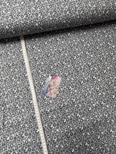 Preview: Musselin Baumwolle Panther - Grau