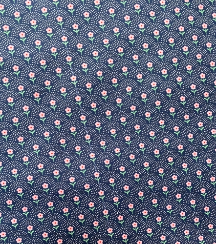 Baumwolle Fiona Hewitt - POPLIN - DELIGHT FLOWER - Marine - B-Ware