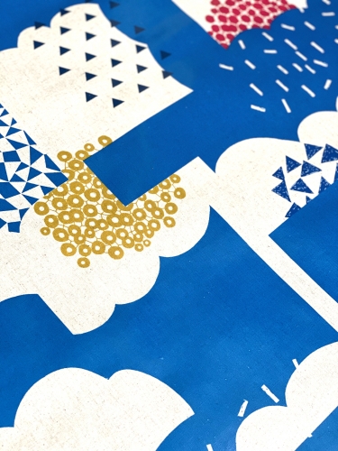 Kokka - Wachstuch - Laminiert Canvas ECHINO - Blau