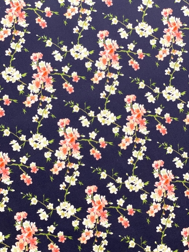 Baumwolle Popeline Streublumen - Blau