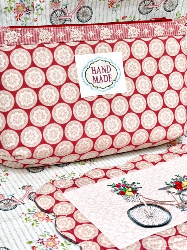 Täschchen - Fahrrad - Tilda Old Rose Dots