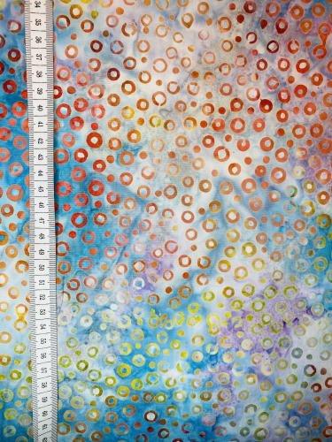 Preview: Baumwolle Patchwork - Batik - Circles - Sky