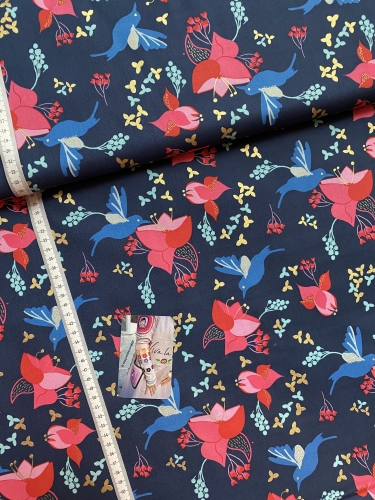 Patchwork Baumwolle - Sweet Honey Kisses - Navy