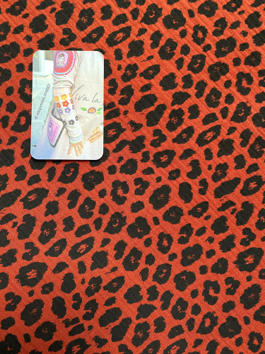 Preview: Double Gauze - Leo - Schwarz/Terracotta