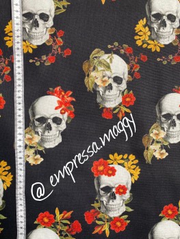 Preview: Frieda Totenkopf Canvas Antrazit