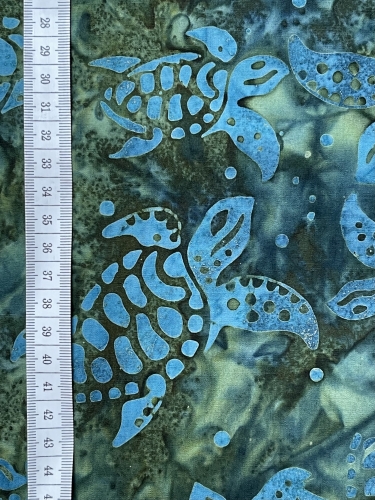 Baumwolle Patchwork - Batik - Turtles - Türkis