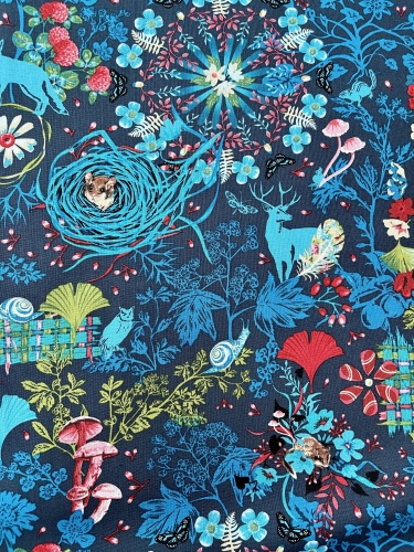 Baumwolle Patchwork - Odile Bailloeul - Land Art 2 - Wiese Blau