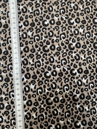 Preview: Musselin Baumwolle Panther - Sand - Reststück ca. 100 cm