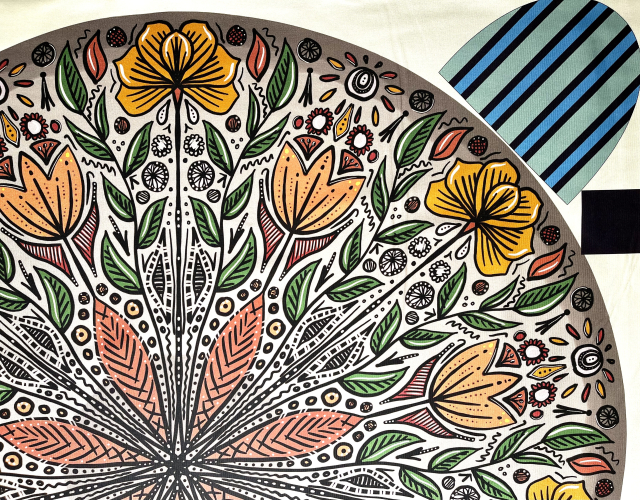 Canvas Swafing - Love by Cherry Picking - Botties-Panel - Grau - ca.109cm