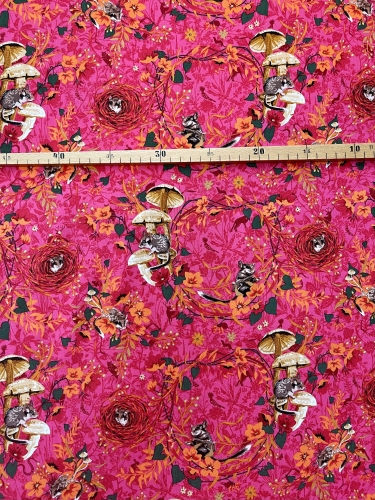 Baumwolle Patchwork - Odile Bailloeul - Land Art 2 - Pilze Pink