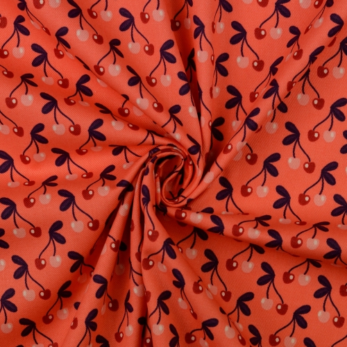 Hamburger Liebe - Very Cherry - Baumwoll Twill Druck laminiert - Apricot
