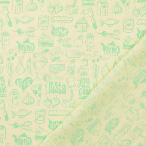 Preview: Organic Baumwolle Druck Hamburger Liebe - In my Kitchen - Menu - Mint