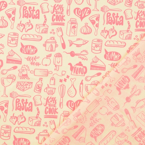 Organic Baumwolle Druck Hamburger Liebe - In my Kitchen - Menu - Rosa