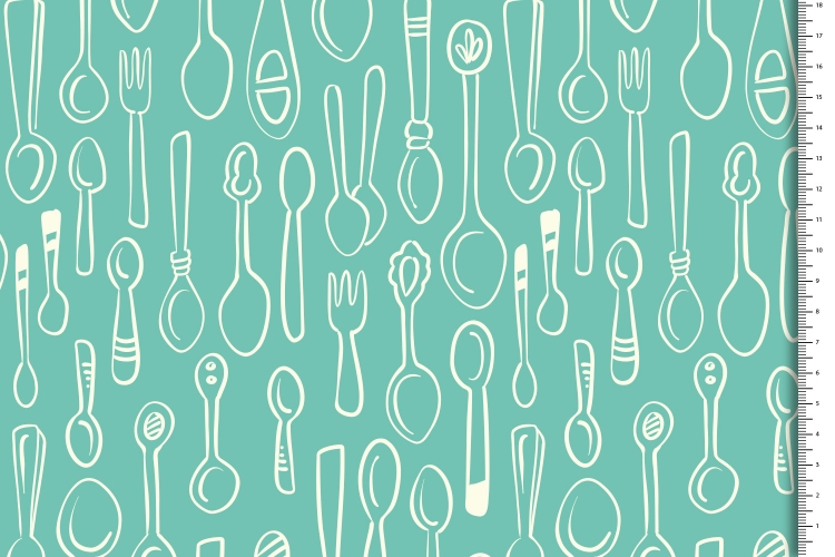 Organic Baumwolle - Hamburger Liebe - In my Kitchen - Silver Spoon - Mint