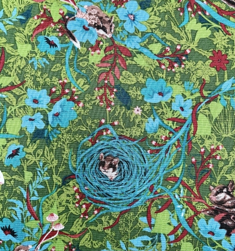 Baumwolle Patchwork - Odile Bailloeul - Land Art 2 - Wiese Grün