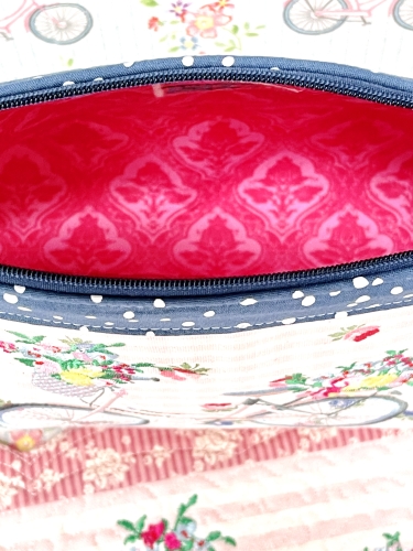 Täschchen - Fahrrad - Rosa Vichy Flowers