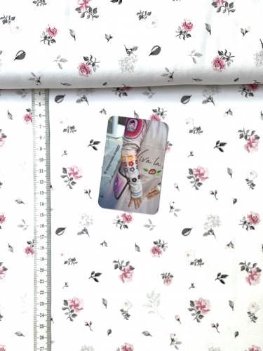 Jersey Swafing - Blumen Klein - Reststück ca. 50 cm
