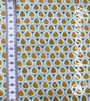Patchwork Baumwolle - kleingemustert - aqua