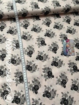 Patchwork Baumwolle - Riley Blake - Blumen - rosa/gold