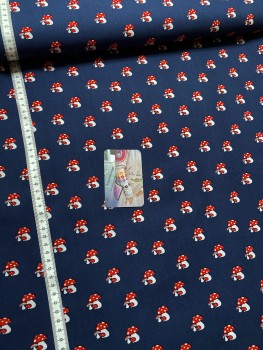 Baumwolle Pilze - Blau