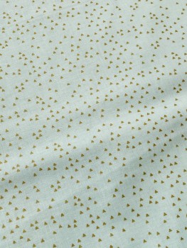 Preview: Rico Design - Baumwolle - Triangles - Mint/Gold