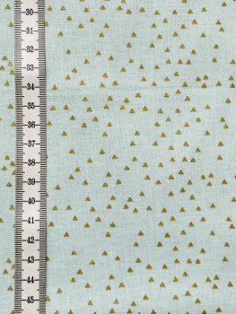 Preview: Rico Design - Baumwolle - Triangles - Mint/Gold