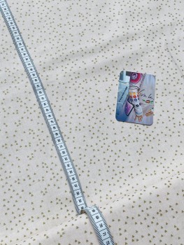 Preview: Rico Design - Baumwolle - Triangles - Puder/Gold