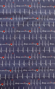 Baumwolle EKG Keep Smiling - Blau