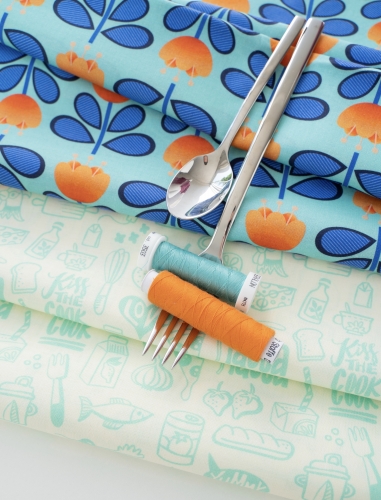 Preview: Organic Baumwolle Druck Hamburger Liebe - In my Kitchen - Menu - Mint